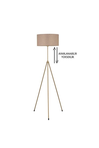 NisaLuce Nisa Luce Piramit Metal Lambader – Antik Ayak / Sütlü Kahverengi Başlık