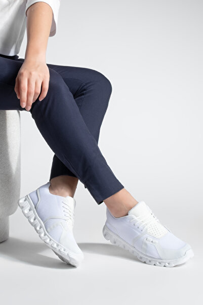 Marjin Γυναικεία αθλητικά παπούτσια Eva Sole Knit Knit Running and Walking Sports Shoes Renvis White