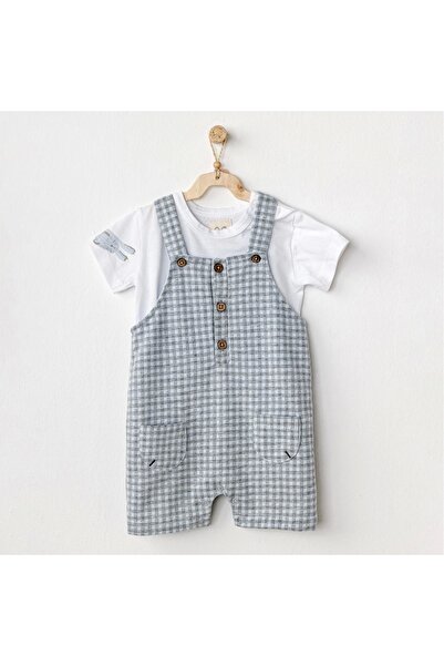andywawa Ac24604 Safari Salopet Jumpsuit Takım Blue