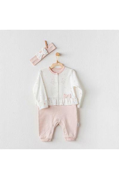 andywawa AC24127 Ballerina Baby Jumpsuit Set - Ecru Pink