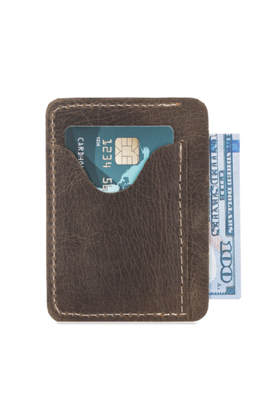 PLM Leather Slim Card Holder Ro6 Brown