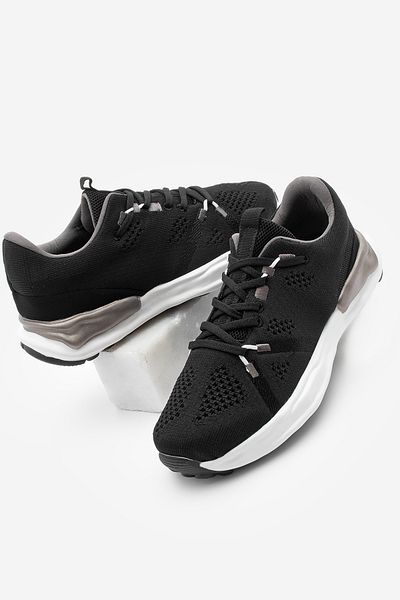 Marjin Women's Sneaker Knitted Knitwear Running and Walking Sports Shoes Armes Black