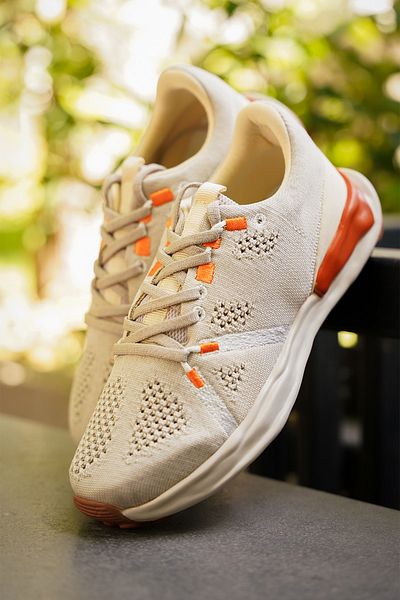 Marjin Women's Sneaker Knitted Knitwear Running and Walking Sports Shoes Armes Beige