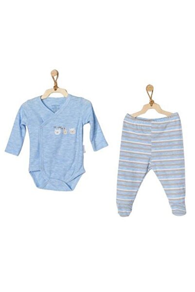 andywawa طقم أطفال مكون من قطعتين من Ac22320rp Tiny Bear & Friends باللون الأزرق