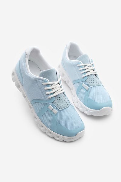 Marjin Women's Sneaker Eva Sole Knitted Knitwear Running and Walking Sports Shoes Renvis Blue