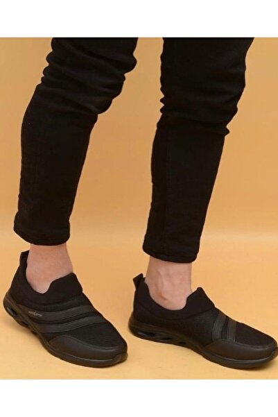 Wickers Pantofi sport negri pentru mers zilnic pentru bărbați, fără șireturi,...