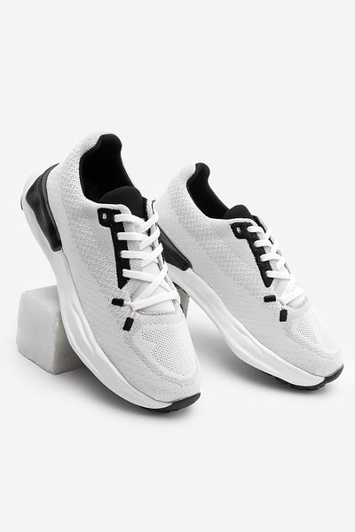 Marjin Women's Sneaker Knitted Knitwear Running and Walking Sports Shoes Sinta Black