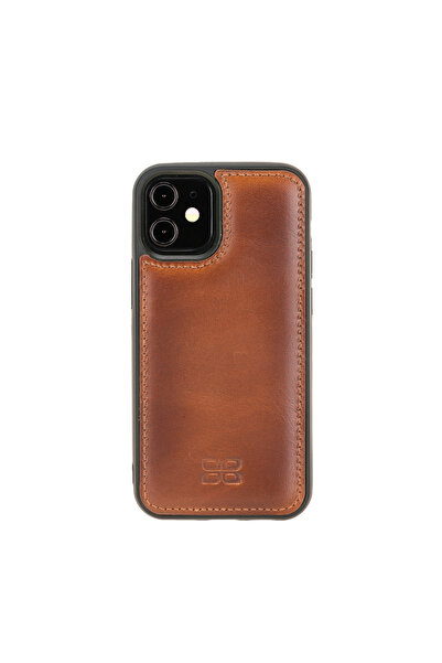 Bouletta Apple iPhone 12 mini Uyumlu Deri Arka Kapak RST2EF Taba