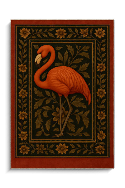 Rugs Modern Halı سجادة موسو ذات تصميم أسود مع تفاصيل زهور ونمط طائر الفلامنجو...