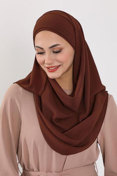 Aisha's Design Σάλι Aerobin με πλισέ σχέδιο, CPS-93, καφέ