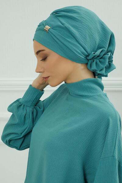 Aisha's Design Aerobin Fabric Ready-Made Turban with Accessories, Ht-95, Mint Green