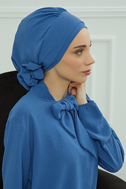 Aisha's Design Aerobin Fabric Ready-Made Turban, Ht-92, Blue