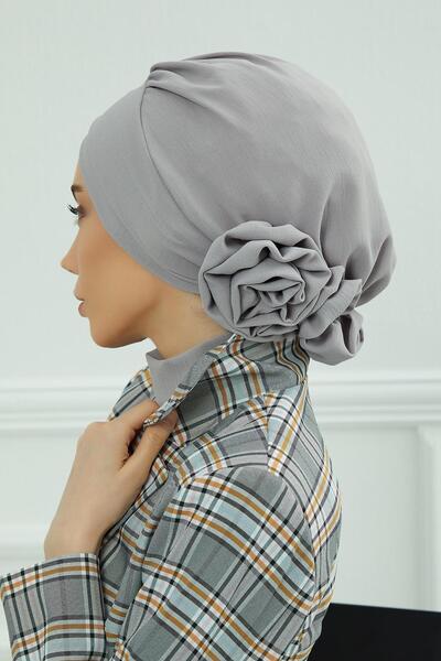 Aisha's Design عمامة جاهزة من قماش ايروبين، HT-92، رمادي