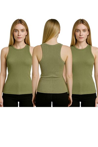 MrrMajestic Halter Collar Rambo Camisole Women's T-Shirt - Set of 3 -