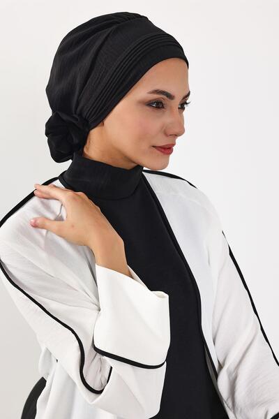 Aisha's Design Έτοιμο τουρμπάνι από ύφασμα Aerobin, HT-31A, Μαύρο