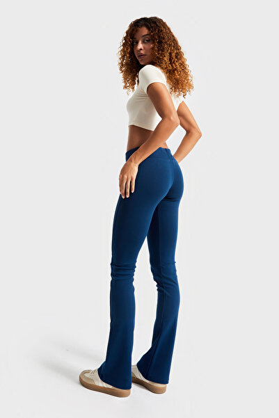 its basic Жіночі штани Indigo Color s5-53 Slim Fit Супер еластична тканина Flare Fit