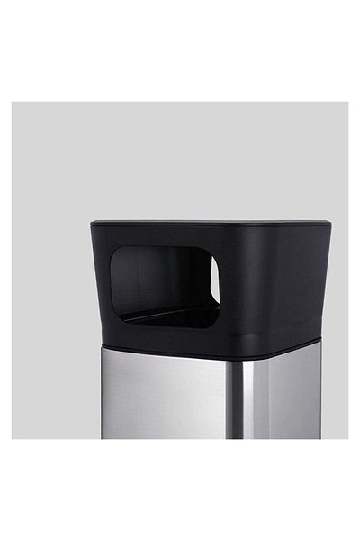 MOSTAFA 20L Stainless Steel Wastebasket with Built-in Ashtray