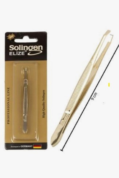 Erenle Tweezers Gold Plated Flat Tip