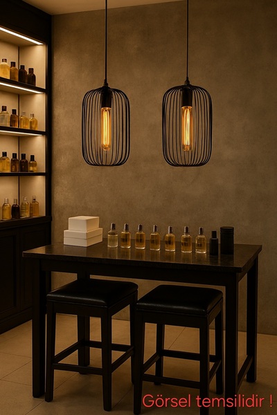 Bozyaka Aydınlatma Melon Dekoratif Kafesli Özel Tasarım Metal Tavan Tekli Sar...