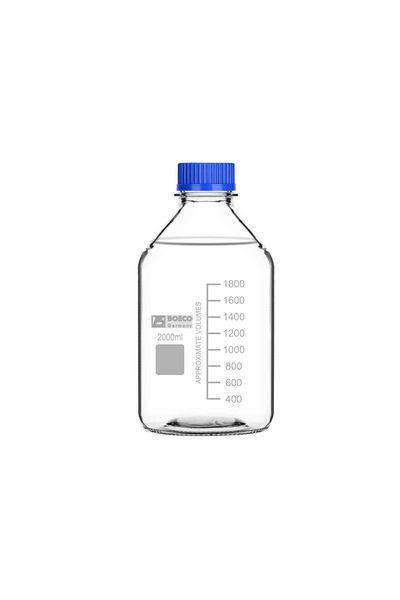 Boeco Germany Reagent Bottle Glass Narrow Mouth Scientific Media Storage, Borosilicate 2000 ml