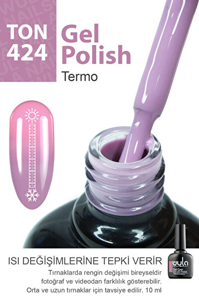 Wula Nailsoul Kalıcı Oje Nailsoul Thermo Gel Polish 424 Lilac, Leylak rengi, ...