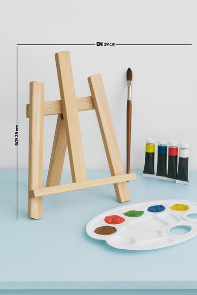 everart Masa üstü ahşap şövale kayın ağacı en 29 boy 38 cm