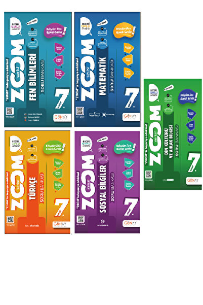Günay Yayınları GÜNAY YAYINCILIK 7. SINIF ZOOM TÜRKÇE MATEMATİK FEN SOSYAL Dİ...