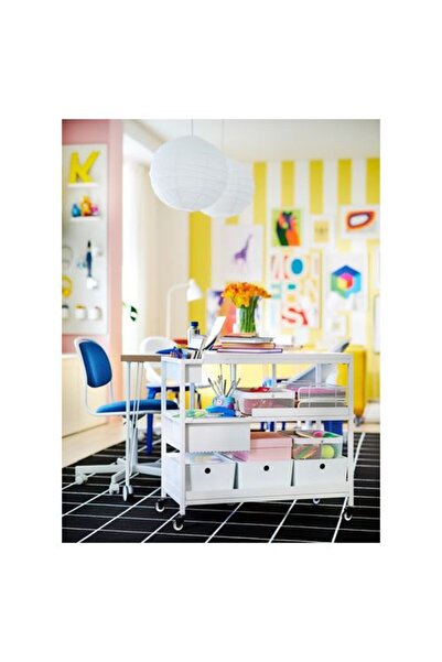 IKEA ÖRFJALL, çalışma sandalyesi, beyaz-vissle koyu mavi