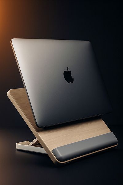 Deppo Trend Heightenable/Adjustable Notebook/Tablet/Ipad/Macbook Compatible Wooden Stand with Wristband Support