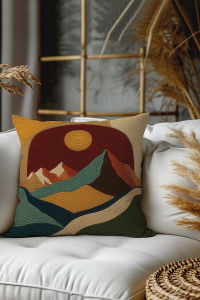 Belle Benoit Set of 2 Embroidery Patterned, Double-Sided Printed, Decorative Throw Pillow Case – Bohemian Style, Zippered