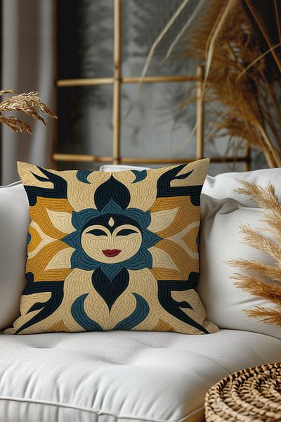 Belle Benoit Set of 2 Embroidery Patterned, Double-Sided Printed, Decorative Throw Pillow Case – Bohemian Style, Zippered