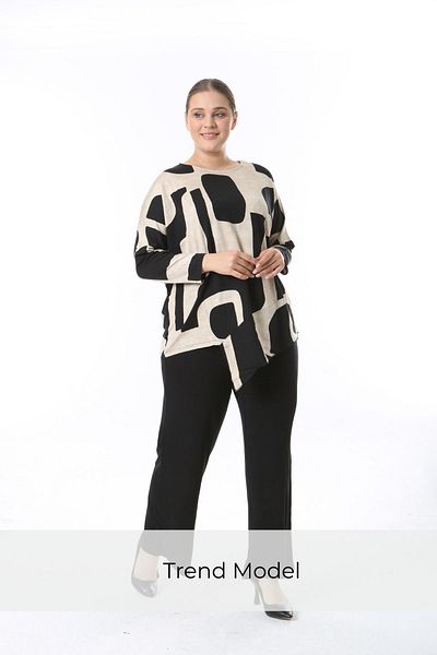 özle fashion Set de sus și de jos cu modele de tăiere asimetrică