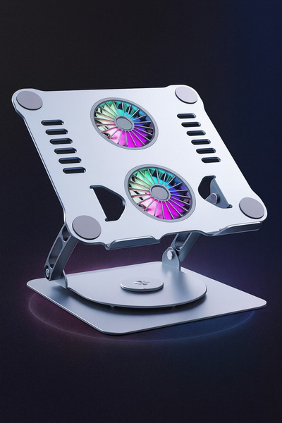 Deppo Trend Macbook/Laptop/Notebook Soğutucu Fan Stand RGB LED Işıklı Ayarlan...