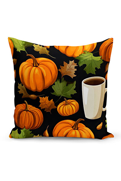 Bertille Home Осіння серія - Двосторонній чохол для подушки з цифровим принтом (Halloween Yazıkış Cushion Cover)