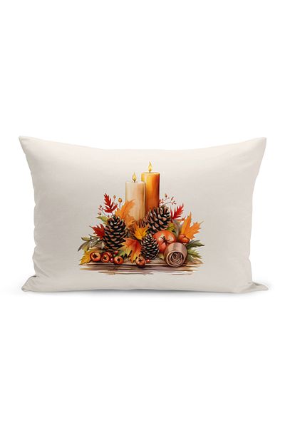Bertille Home Autumn Series Double Sided Digital Printed Throw Pillow Cover (Halloween Autumn Cushion Cover)