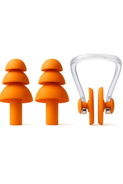 BERMUDA Set of 2 Sea Ear Plugs and Nose Clips - Ear Nose Plugs Silicone