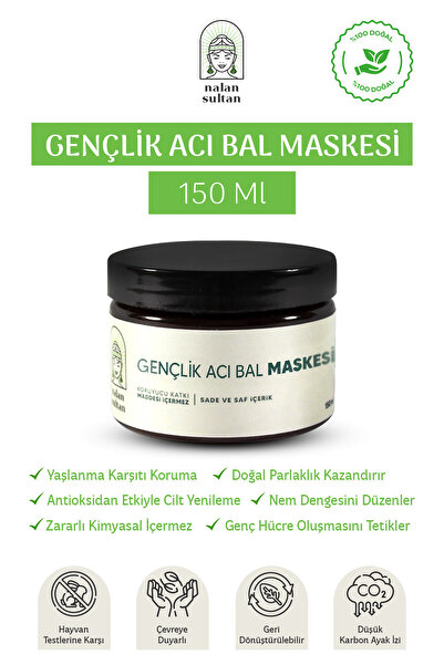 MANYAS KÖY EVİ Gençlik Acı Bal Maskesi | Orijinal Acı Ballı Yüz Maskesi, Hone...