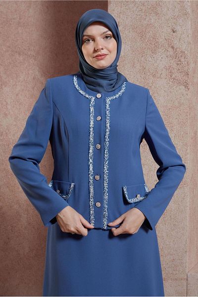 Alvina 30428 Model Buttoned Skirt Suit