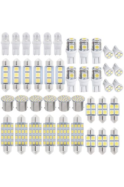 Choice 42pcs 42Pcs LED Car Interior Lights T10 6000K SMD LED Xenon White Interior Light Bulbs Replacement L