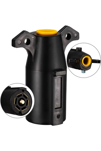 Choice American style 7-pin 7 Way Trailer Towing Blade Round Socket Plug Connector Adapter 12V 7 PIN Plu...