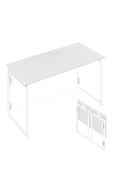 Lawazim Folding Table 80x45x73cm - Compact Desk with Wood Top & Iron Frame for Home Office & Study
