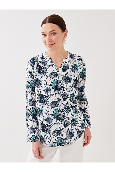 LC Waikiki Lcw Grace Stray Collar Sa deznom ženska bluza sa dugim rukavima (s3)