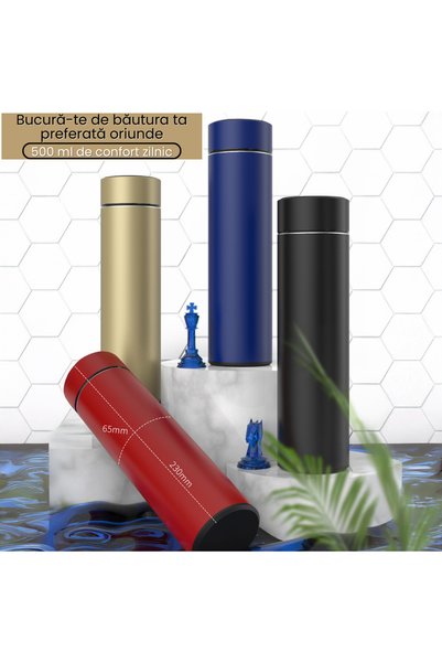 LEBLOU Set cadou premium business – agenda nedatata, pix metalic, termos cu afisaj digital, umbrela UV, USB