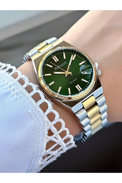 Ferrucci Takvimli Kadran Metal Kordon Unisex Kol Saati