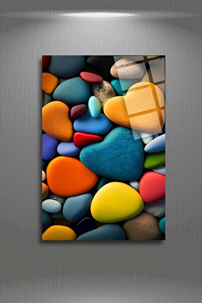 HMDS CONCEPT Tablou din sticlă cu inimă de pietriș 47