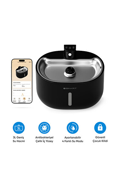 Şımart Akıllı Evcil Hayvan Sebili 3l Kapasite Ve Wi-fi Kontrollü Su Filtreleme