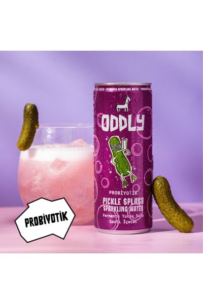 ODDLY Bu üçlü çok güçlü! Gaza gelmiş Turşu Suyu, Karpuz-Nane, Ananas-Mango Gazlı İçecek Kutu 250 ml 6 Adet