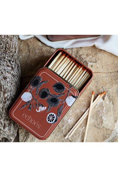 Echoes Candle & Scent Lab. Feed Your Soul Teneke Kibrit Kutusu - 120 Adet Turuncu Uçlu Uzun Kibrit