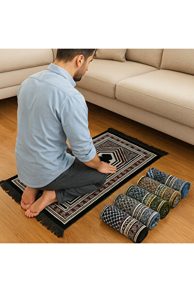 OBRNHOMEN 5 adet Kadife Namaz Seccadesi 400 gr Yumuşak Dokulu Kaliteli Şık Tasarım Hediyelik & Günlük Kullanım