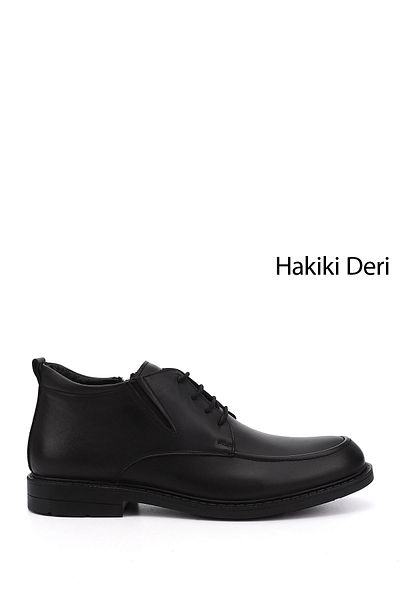 GÖNDERİ(R) Men's Black Zippered Genuine Leather Classic Boots